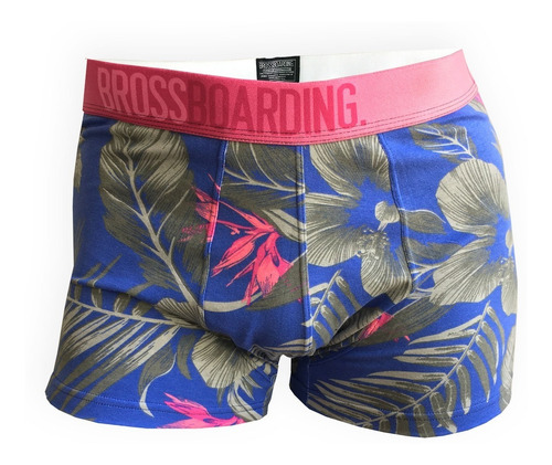 Bóxer Hombre Bross Estampado Hibiscus Silver