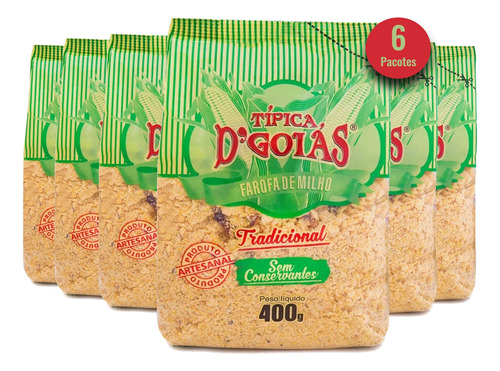 Farofa De Milho Tradicional D'goiás 400g (6 Pacotes) Kit