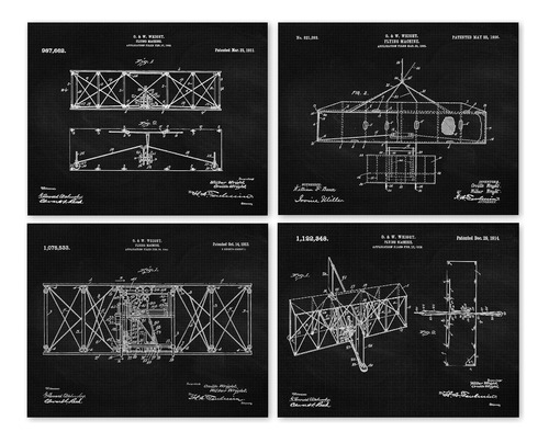 Impresiones De Patentes De Aviones Antiguos, 4 (8x10) F...