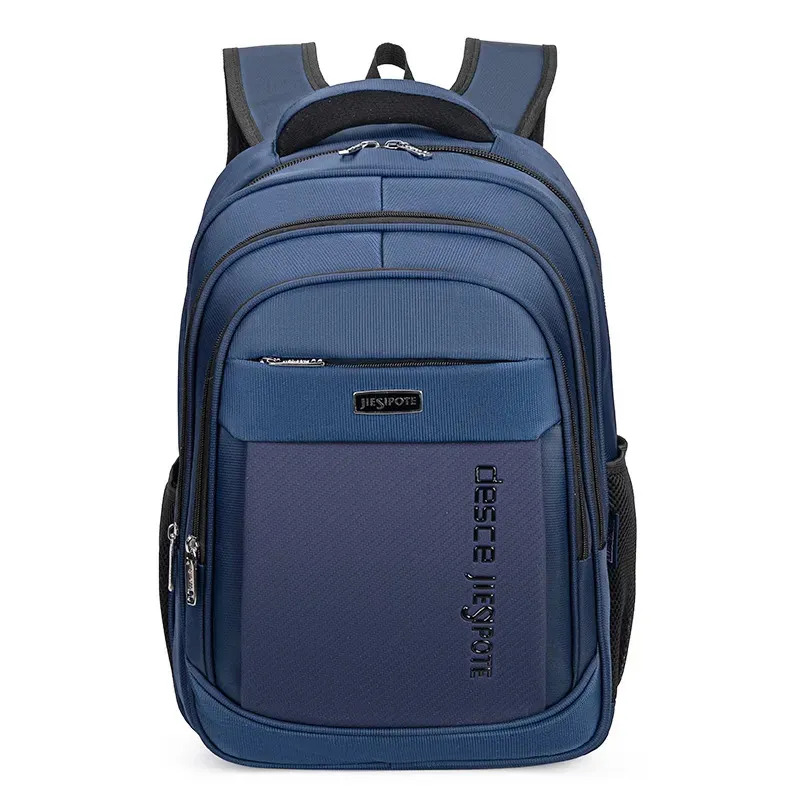 Mochila Estudantil Reforçada JIESIPOTE unissex, tecido durável, faixa reflexiva, vários bolsos internos e externos, alça reforçada, prática para livros, cadernos e materiais escolares diários.