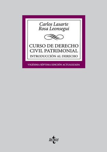 Curso De Derecho Civil Patrimonial, De Lasarte Carlos. Editorial Tecnos, Tapa Blanda En Español, 9999