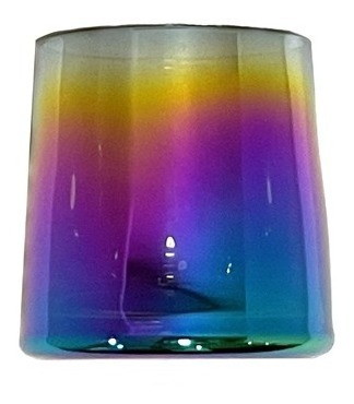 Vaso De Vidrio P/velas Diseño Exclusivo Arco Iris Pack X 6