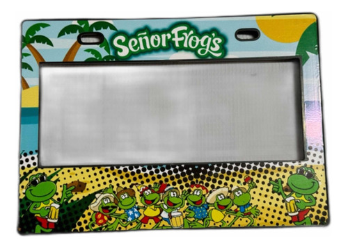 Portaplaca Para Moto Señor Frogs Playa Premium 22.5 X 16.3cm