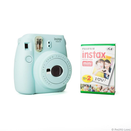 Fujifilm Instax Mini 9 + Film Pack X 20 !! Ice Blue 