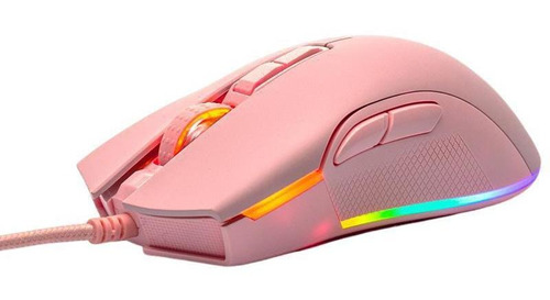 Imagem 1 de 5 de Mouse Gamer Motospeed V70 Essential Rosa Rgb Com Macro