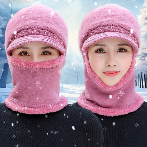 Gorro Mujer Cálido Prueba Viento Proteccion Cuello Y Rostro