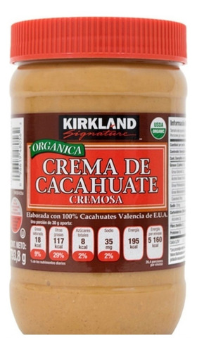 Crema De Cacahuate Cremosa Orgánica Kirkland 793.8gr 