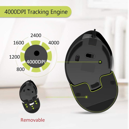 Mouse Ergonômico Rgb Fio Mouse Vertical Grande Com 6 Botões