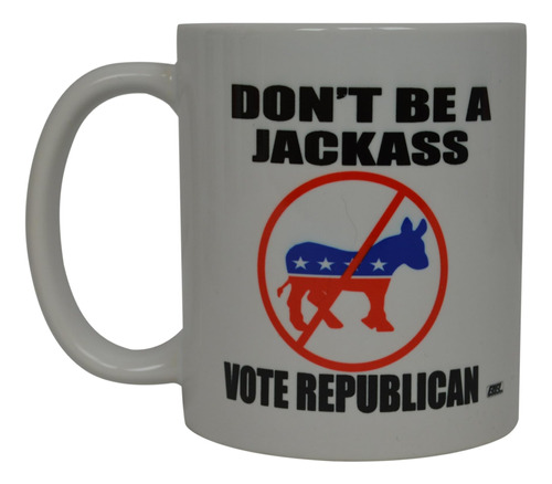 Taza De Café Divertida Conservadora Dont Be A Jackass Vote 