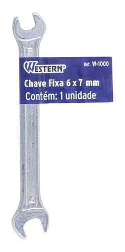 Chave Fixa Em Aço De Carbono 6x7mm Western W-1000