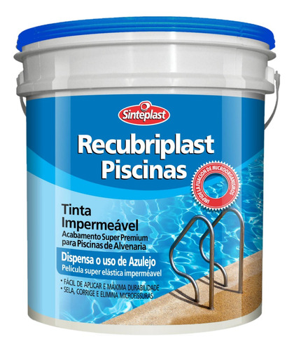 Tinta Impermeabilizante Para Piscina Azul 3,6l Recubriplast