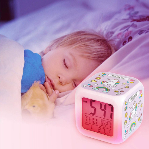 . Despertador Digital Con Retroiluminación De Unicornio