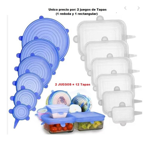 Tapas De Silicona Elásticas Ajustables P Envases- 2 Paquetes