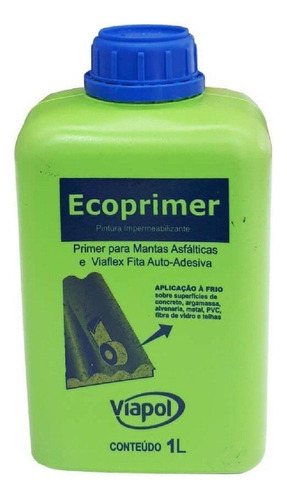 Ecoprimer Viapol Primer Para Telhado E Manta Asfáltica 1l