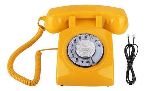 Xiaery Retro Rotary Dial Vintage Teléfono Fijo