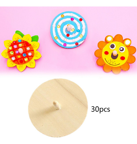 30 Piezas De Madera Sin Terminar Top, Kids Gyro Toys,