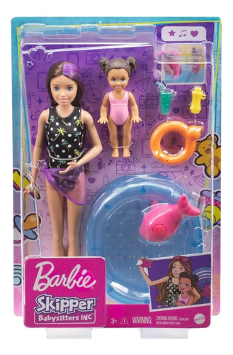 Muñeca Barbie Skipper Con Bebe Y Piscina