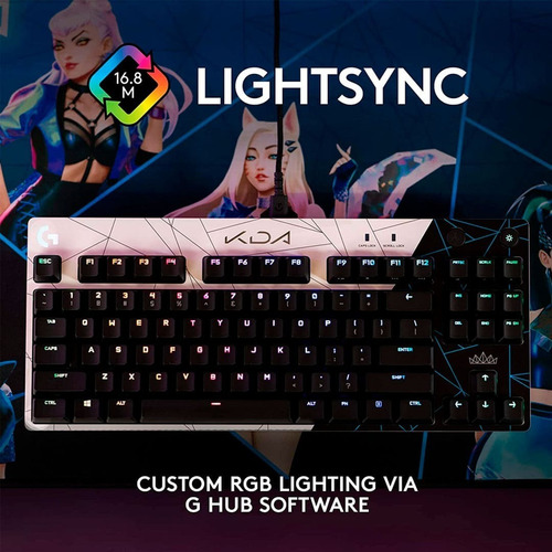 Imagen 2 de 6 de Teclado Logitech G Pro K-da Tkl Rgb Gx Brown Mecanico Gamer
