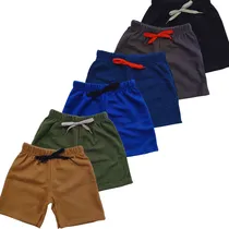 Comprar Kit 5 Bermudas Moletom De Menino Calor Shorts Infantil Verão