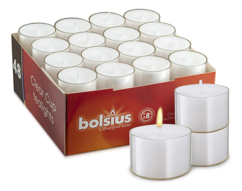 Bolsius 48 Vela Te Perfume Taza Transparente Hora Combustion