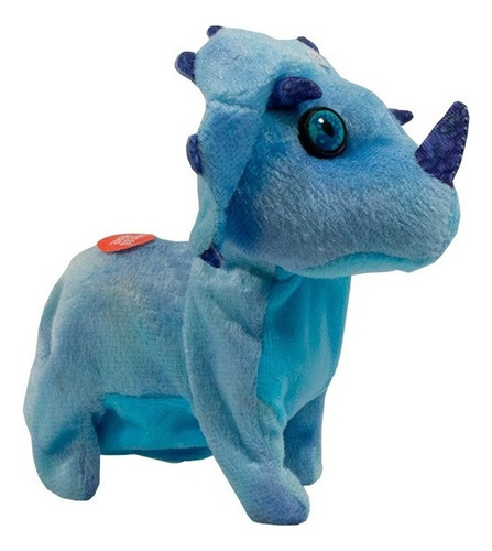 Dinosaurio De Peluche Con Movimieto Sonidos Juguete Infantil Color Azul