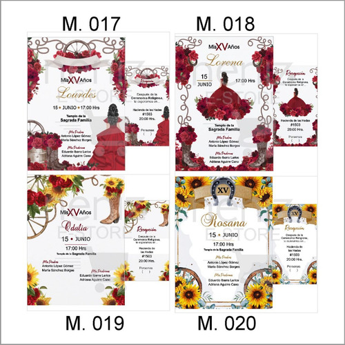 5 Invitaciones+pases+sobres Celofán+sello Vaqueras Varias