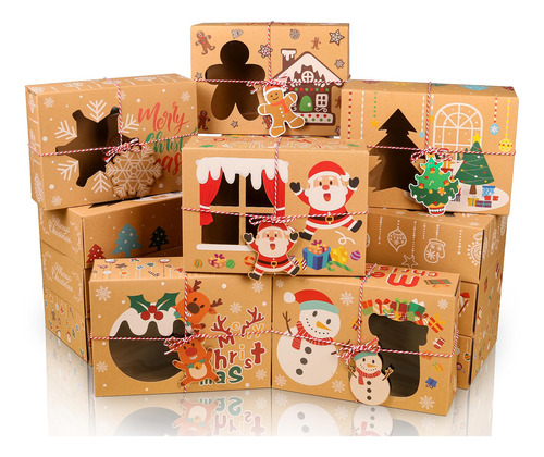 Doyide 12 Cajas De Galletas De Navidad De 8.6 X 5.9 X 2.7 Pu