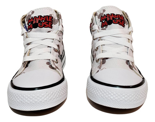 Tenis Botin De Tela Para Niña Minnie Mouse Con Agujetas