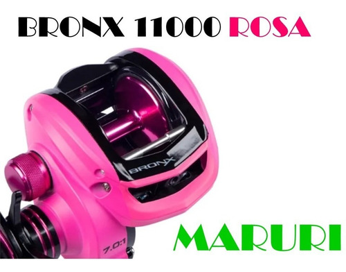 Carretel carretilha Maruri Bronx 11000 esquerdo color rosa