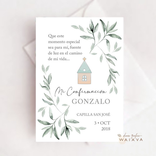 Imagen 6 de 10 de Estampas Confirmación Tarjetas Nenes X 4u