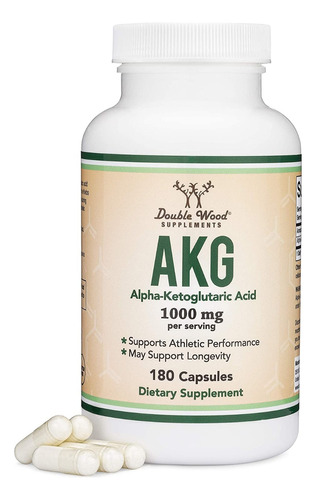 Double Wood Akg 1000mg 180 Caps Potenciador De Óxido Nítrico