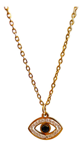 Collar Ojo Protector Elegante Dorado Enchape Oro 18k Moda