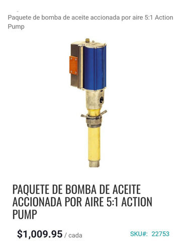 Bomba De Aceite Accionada Por Aire 5:1