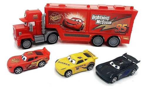 Camión Mack Cars Con El Rayo Mcqueen Cruz Ramirez Y Storm