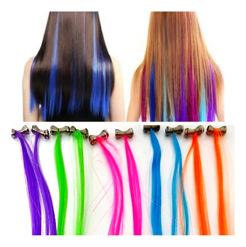 Mechas Coloridas Carnaval (kit 10 Mechas)