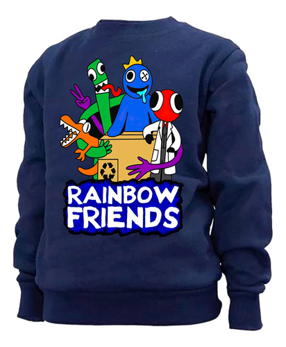 Buzo Deportivo Algodón Felpa Rainbow Friends Green Blue