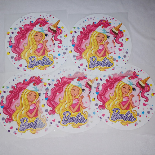 Parche Princesa Rosa Abraza Unicornio 5pzas 19x19cm Mp1025 Blanco