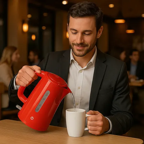 Jarra Eléctrica 1.7l Apagado Automático Sistema Strix Office Rojo