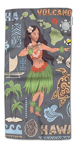 Hgod Designs Toalla De Mano Hawaii, Juego Vintage De Iconos 