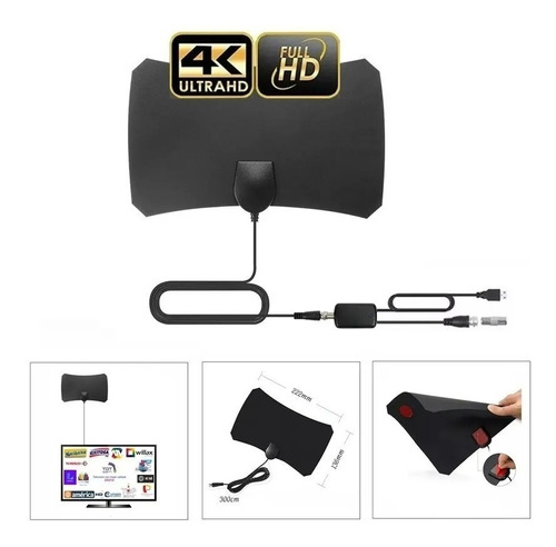 Antena Full Hd Uhf Con Amplificador De Señal 