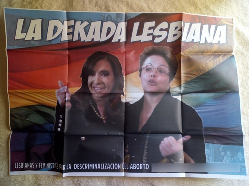 Afiche Cristina Kirchner / Dilma  Rousseff- 87x62- Excelente