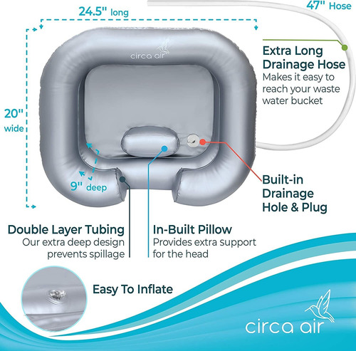 Circa Air Lavabo Inflable Para Lavar El Cabello En Cama  Lav