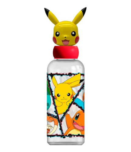 Botella Premium Con Tapa 3d - 560 Ml - Pokemon