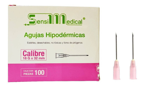 Aguja HiPodérmica Sensimedical 18gx32 Mm Rosa Caja 100u Capacidad en volumen 0 mL