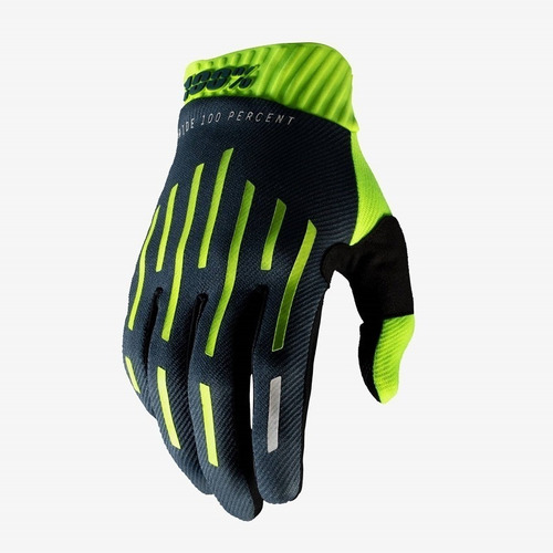 Guantes 100% Ridefit Fluo Yellow/charcoal Talle S -bmmotopa