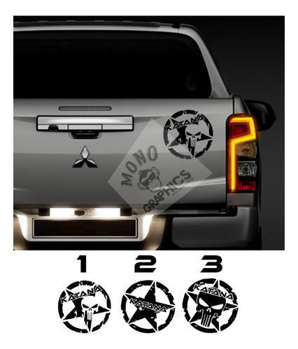 Stickers Mitsubishi Katana Portalon 3 Opciones.