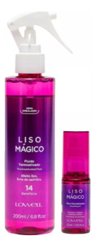 Lowell Kit Fluído Spray Efeito Liso + Óleo Serum Liso Mágico