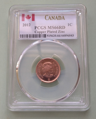 Canadá 1 Centavo 2012 Pcgs Ms66, Último Año Está Emisión 