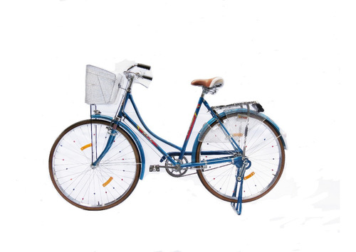 Bicicleta Dama Antigua Retro Vintage Tipo Inglesa Coleccion Color Azul