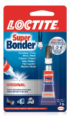 Pegamento Loctite Superbonder Origin Transparente Líquido 3g